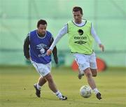 13 October 2008; Republic of Ireland's Liam Miller, right, in action against team-mate Andy Reid during squad training. Gannon Park, Malahide, Co. Dublin. Picture credit: David Maher / SPORTSFILE