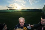 13 October 2008; Republic of Ireland manager Giovanni Trapattoni speaking to members of the press at the end of squad training. Gannon Park, Malahide, Co. Dublin. Picture credit: David Maher / SPORTSFILE