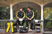 14 October 2008; Dublin footballer Bernard Brogan, left, and Wexford hurler Keith Rossiter, at the Opel Kit for Clubs Initiative launch 2009. St Stephen's Green, Dublin. Photo by Sportsfile