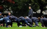 14 October 2008; Leinster head coach Michael Cheika watches his players stretch during squad training. David Lloyd Riverview, Clonskeagh, Co. Dublin. Picture credit: Pat Murphy / SPORTSFILE