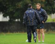 14 October 2008; Leinster's Rocky Elsom in conversation with head coach Michael Cheika during squad training. David Lloyd Riverview, Clonskeagh, Co. Dublin. Picture credit: Pat Murphy / SPORTSFILE