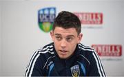 14 July 2015; UCD player Gary O'Neill speaking at a UCD AFC Press Conference ahead of their Europa League Second Round tie against SK Slovan Bratislava on Thursday in Slovakia. UCD Bowl, Belfield, Dublin. Picture credit: Dáire Brennan / SPORTSFILE