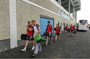 11 July 2015; The Louth team make their way into Semple Stadium. GAA Football All-Ireland Senior Championship, Round 2B, Tipperary v Louth, Semple Stadium, Thurles, Co. Tipperary. Picture credit: Ray McManus / SPORTSFILE