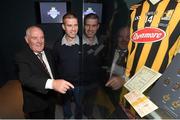 15 July 2015; Pictured at the launch of the GAA Dynasties exhibition at the GAA Museum are former Kilkenny hurlers Phil 'Fan' Larkin and his son Philly Larkin. The exhibition, housed on the ground floor of the GAA Museum, which runs until May 2016, is a celebration of the unique sporting achievements of some of the GAA’s most famous families and includes items from the Cannings, of Portumna, and Galway, the Kernans, of Crossmaglen and Armagh and the McHughs of Donegal. GAA Museum, Croke Park, Dublin. Picture credit: Stephen McCarthy / SPORTSFILE