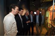15 July 2015; Pictured at the launch of the GAA Dynasties exhibition at the GAA Museum are the Kernan family, from left, Stephen, Aaron, Tony and Joe in the company of Uachtarán Chumann Lúthchleas Gael Aogán Ó Fearghail. The exhibition, housed on the ground floor of the GAA Museum, which runs until May 2016, is a celebration of the unique sporting achievements of some of the GAA’s most famous families and includes items from the Cannings, of Portumna, and Galway, the Kernans, of Crossmaglen and Armagh and the McHughs of Donegal. GAA Museum, Croke Park, Dublin. Picture credit: Stephen McCarthy / SPORTSFILE
