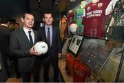 15 July 2015; Pictured at the launch of the GAA Dynasties exhibition at the GAA Museum is Galway's Declan and Tomás Meehan. The exhibition, housed on the ground floor of the GAA Museum, which runs until May 2016, is a celebration of the unique sporting achievements of some of the GAA’s most famous families and includes items from the Cannings, of Portumna, and Galway, the Kernans, of Crossmaglen and Armagh and the McHughs of Donegal. GAA Museum, Croke Park, Dublin. Picture credit: Stephen McCarthy / SPORTSFILE