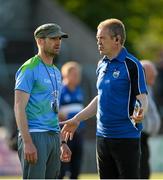 15 July 2015; Waterford manager Derek Lyons, right, and assistant manager Tony Browne in conversation before the game. Bord Gáis Energy Munster GAA U21 Hurling Championship, Semi-Final, Clare v Waterford, Cusack Park, Ennis, Co. Clare. Picture credit: Diarmuid Greene / SPORTSFILE