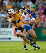 15 July 2015; Conor Cleary, Clare, in action against Tom Devine, Waterford. Bord Gáis Energy Munster GAA u21 Hurling Championship, Semi-Final, Clare v Waterford, Cusack Park, Ennis, Co. Clare. Picture credit: Diarmuid Greene / SPORTSFILE
