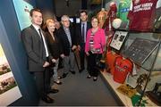 15 July 2015; Pictured at the launch of the GAA Dynasties exhibition at the GAA Museum are the Meehan family of Galway, from left, Declan, Eileen, Tadhg, Tomas and Ann. The exhibition, housed on the ground floor of the GAA Museum, which runs until May 2016, is a celebration of the unique sporting achievements of some of the GAA’s most famous families and includes items from the Cannings, of Portumna, and Galway, the Kernans, of Crossmaglen and Armagh and the McHughs of Donegal. GAA Museum, Croke Park, Dublin. Picture credit: Stephen McCarthy / SPORTSFILE