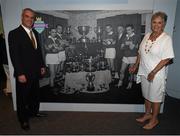 15 July 2015; Pictured at the launch of the GAA Dynasties exhibition at the GAA Museum are John and Kay Thompson. The exhibition, housed on the ground floor of the GAA Museum, which runs until May 2016, is a celebration of the unique sporting achievements of some of the GAA’s most famous families and includes items from the Cannings, of Portumna, and Galway, the Kernans, of Crossmaglen and Armagh and the McHughs of Donegal. GAA Museum, Croke Park, Dublin. Picture credit: Stephen McCarthy / SPORTSFILE