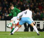 15 October 2008; Steve Davis, Northern Ireland, in action against Nicola Albani, San Marino. 2010 World Cup Qualifier, Northern Ireland v San Marino, Windsor Park, Belfast. Picture credit: Oliver McVeigh / SPORTSFILE