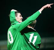 15 October 2008; Kyle Lafferty, Northern Ireland, left, celebrates with Grant McCann, after scoring his side's third goal. 2010 World Cup Qualifier, Northern Ireland v San Marino, Windsor Park, Belfast. Picture credit: Oliver McVeigh / SPORTSFILE