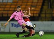 17 October 2008; David Freeman, Shelbourne, in action against Keith Kearney, Wexford Youths. eircom League First Division, Shelbourne v Wexford Youths, Tolka Park, Dublin. Picture credit: David Maher / SPORTSFILE