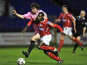 17 October 2008; Mark Rutherford, Shelbourne, in action against Patsy Malone, Wexford Youths. eircom League First Division, Shelbourne v Wexford Youths, Tolka Park, Dublin. Picture credit: David Maher / SPORTSFILE