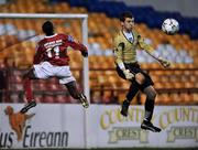 17 October 2008; Mark Rutherford, Shelbourne, in action against Pa Doyle, Wexford Youths. eircom League First Division, Shelbourne v Wexford Youths, Tolka Park, Dublin. Picture credit: David Maher / SPORTSFILE