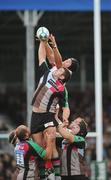 18 October 2008; Nick Easter, Harlequins, takes the ball in the lineout against Carlo Del Fava, Ulster. Heineken Cup Pool 4 Round 2, Harlequins v Ulster, The Stoop, Twickenham, England. Picture credit: Matt Browne / SPORTSFILE