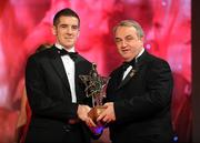 17 October 2008; Philip Jordan of Tyrone is presented with his GAA All-Star award by Nickey Brennan, GAA President, during the 2008 GAA All-Stars sponsored by Vodafone. Citywest Hotel, Conference, Leisure & Golf Resort, Dublin. Picture credit: Brendan Moran / SPORTSFILE