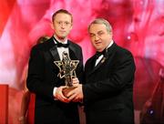 17 October 2008; Colm Cooper of Kerry is presented with his GAA All-Star award by Nickey Brennan, GAA President, during the 2008 GAA All-Stars sponsored by Vodafone. Citywest Hotel, Conference, Leisure & Golf Resort, Dublin. Picture credit: Brendan Moran / SPORTSFILE