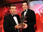 17 October 2008; Ulster Council GAA President Tom Daly with Vodafone GAA All-Star and Footaller of the year Sean Cavanagh during the GAA All-Stars Awards 2008 Sponsored by Vodafone. Citywest Hotel, Conference, Leisure & Golf Resort, Dublin. Picture credit: Ray McManus / SPORTSFILE