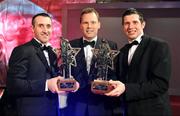 17 October 2008; Hurler of the Year Eoin Larkin, left, of Kilkenny, and Footballer of the Year Sean Cavanagh of Tyrone with Charles Butterworth, CEO, Vodafone Ireland, during the GAA All-Stars Awards 2008 Sponsored by Vodafone. Citywest Hotel, Conference, Leisure & Golf Resort, Dublin. Picture credit: Brendan Moran / SPORTSFILE