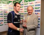 18 October 2008; Shane Jennings, Leinster, is presented with the Heineken Man of the Match award by Pat Maher, National Sponsorship and Events Manager, Heineken Ireland. Heineken Cup, Pool 2 Round 2, Leinster v London Wasps, RDS, Dublin. Picture credit: Pat Murphy / SPORTSFILE