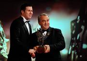 17 October 2008; Sean Cavanagh of Tyrone is presented with his GAA All-Star award by Nickey Brennan, GAA President, during the 2008 GAA All-Stars sponsored by Vodafone. Citywest Hotel, Conference, Leisure & Golf Resort, Dublin. Picture credit: Ray McManus / SPORTSFILE
