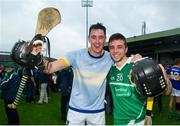 16 July 2015; Limerick captain Diarmuid Byrnes, left, and Colin Ryan, celebrate after the game. Bord Gáis Energy Munster GAA U21 Hurling Championship, Semi-Final, Limerick v Tipperary. Gaelic Grounds, Limerick. Picture credit: Dáire Brennan / SPORTSFILE