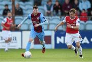17 July 2015; Sean Brennan, Drogheda United, in action against Greg Bolger, St Patrick's Athletic. SSE Airtricity League, Premier Division, Drogheda United v St Patrick's Athletic. United Park, Drogheda, Co. Louth. Photo by Sportsfile