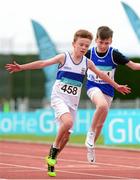 18 July 2015; Mark Leane, Dunboyne AC, on his way to winning the Boys u13 80 metres. GloHealth National Juvenile Relay and B Championships. Harriers Stadium, Tullamore, Co. Offaly. Picture credit: Piaras Ó Mídheach / SPORTSFILE