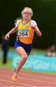 18 July 2015; Sarah Clarke, Blackrock AC, Louth, on her way to winning the Girls u14 80 metres final. GloHealth National Juvenile Relay and B Championships. Harriers Stadium, Tullamore, Co. Offaly. Picture credit: Piaras Ó Mídheach / SPORTSFILE