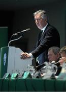 18 July 2015; FAI Chief Executive John Delaney, speaking during the Football Association of Ireland AGM. Clarion Hotel, Sligo. Picture credit: David Maher / SPORTSFILE