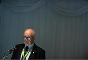 18 July 2015; FAI Honorary Treasurer Eddie Murray, speaking during the Football Association of Ireland AGM. Clarion Hotel, Sligo. Picture credit: David Maher / SPORTSFILE