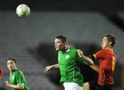 21 October 2008; Denis Behan, Republic of Ireland, in action against David Hubert, Belgium. Republic of Ireland v Belgium, Under-23 International Challenge Trophy, Group B, Dalymount Park, Dublin. Picture credit: David Maher / SPORTSFILE