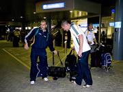 19 October 2008; Ireland's John MIskella, left, and Pearse O'Neill arrive at Perth Airport for the 2008 International Rules tour. Perth, Australia. Picture credit: Tony McDonough / SPORTSFILE