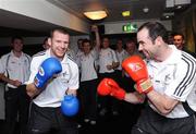 20 October 2008; Kildare players Ronan Sweeney, left, and Dermot Earley at the launch of the Kildare GAA Fight Night. Time: bar + venue, Naas, Co. Kildare. Picture credit: David Maher / SPORTSFILE