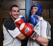 20 October 2008; Kildare players, Andrew McLoughlin, left and Enda Bolton, at the launch of the Kildare GAA Fight Night. Time: bar + venue, Naas, Co. Kildare. Picture credit: David Maher / SPORTSFILE