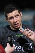 21 October 2008; The Irish captain Sean Cavanagh is interviewed by reporters after the Ireland International Rules squad training session. 2008 International Rules tour, Subiaco Oval, Perth, Australia. Picture credit: Ray McManus / SPORTSFILE