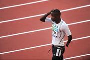 15 September 2008; A dejected Saeed Alkhaldi, from Saudi Arabia, after finishing sixth in the Men's 100m - T46 Final. Beijing Paralympic Games 2008, Men's 100m - T46 Final, National Stadium, Olympic Green, Beijing, China. Picture credit: Brian Lawless / SPORTSFILE