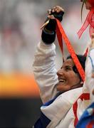 15 September 2008; Croatia's Antonia Balek celebrates her Gold medal win in the Women's Shot Putt - F32-34/52/53 with a World Record throw of 5.69. Beijing Paralympic Games 2008, Women's Shot Putt - F32-34/52/53, National Stadium, Olympic Green, Beijing, China. Picture credit: Brian Lawless / SPORTSFILE