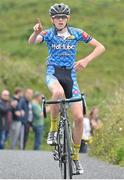 18 July 2015; Matteo Jorgenson, Hot Tubes, wins Stage 5 of the 2015 Scott Bicycles Junior Tour of Ireland. Gallows Hill, Co. Clare. Picture credit: Stephen McMahon / SPORTSFILE