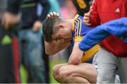 18 July 2015; Michael Quinlivan, Tipperary, reacts after defeat to Tyrone. GAA Football All-Ireland Senior Championship, Round 3B, Tipperary v Tyrone. Semple Stadium, Thurles, Co. Tipperary. Picture credit: Diarmuid Greene / SPORTSFILE