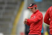 18 July 2015; Tyrone manager Mickey Harte looks at his watch during the final moments of the game. GAA Football All-Ireland Senior Championship, Round 3B, Tipperary v Tyrone. Semple Stadium, Thurles, Co. Tipperary. Picture credit: Diarmuid Greene / SPORTSFILE