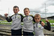 18 July 2015; Young Kerry supporters, from left, Darragh. Bernard and Kieran O'Dwyer, from Waterville, Co. Kerry, ahead of the game. Munster GAA Football Senior Championship Final Replay, Kerry v Cork. Fitzgerald Stadium, Killarney, Co. Kerry. Picture credit: Stephen McCarthy / SPORTSFILE