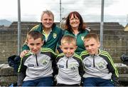 18 July 2015; Young Kerry supporters, from left, Darragh. Bernard and Kieran O'Dwyer, from Waterville, Co. Kerry, with John and Shiela O'Dwyer ahead of the game. Munster GAA Football Senior Championship Final Replay, Kerry v Cork. Fitzgerald Stadium, Killarney, Co. Kerry. Picture credit: Stephen McCarthy / SPORTSFILE