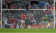 18 July 2015; The ball hits the back of the net after Cork's  Paul Kerrigan, not pictured, scored his side's first goal. Munster GAA Football Senior Championship Final Replay, Kerry v Cork, Fitzgerald Stadium, Killarney, Co. Kerry. Picture credit: Brendan Moran / SPORTSFILE