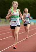 18 July 2015; Susie O'Flynn, Raheny AC, on her way to winning the Girls U17 4x400 metres. GloHealth National Juvenile Relay and B Championships. Harriers Stadium, Tullamore, Co. Offaly. Picture credit: Piaras Ó Mídheach / SPORTSFILE