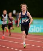 18 July 2015; Danny Kelly, Belgooly AC, on his way to winning the Boys U12 4x100 metres. GloHealth National Juvenile Relay and B Championships. Harriers Stadium, Tullamore, Co. Offaly. Picture credit: Piaras Ó Mídheach / SPORTSFILE
