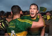 18 July 2015; David Moran and his Kerry team-mate Shane Enright following their victory. Munster GAA Football Senior Championship Final Replay, Kerry v Cork. Fitzgerald Stadium, Killarney, Co. Kerry. Picture credit: Stephen McCarthy / SPORTSFILE