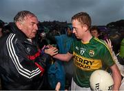 18 July 2015; Colm Cooper, Kerry, and Cork team doctor Con Murphy after the game. Munster GAA Football Senior Championship Final Replay, Kerry v Cork. Fitzgerald Stadium, Killarney, Co. Kerry. Picture credit: Stephen McCarthy / SPORTSFILE