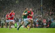 18 July 2015; David Moran, Kerry, in action against Brian O’Driscoll, Cork. Munster GAA Football Senior Championship Final Replay, Kerry v Cork. Fitzgerald Stadium, Killarney, Co. Kerry. Picture credit: Stephen McCarthy / SPORTSFILE